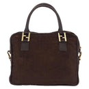 FENDI Zucca Canvas Hand Bag 2way Brown Gold Tone Auth mr2984A-2