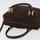 FENDI Zucca Canvas Hand Bag 2way Brown Gold Tone Auth mr2984A-7