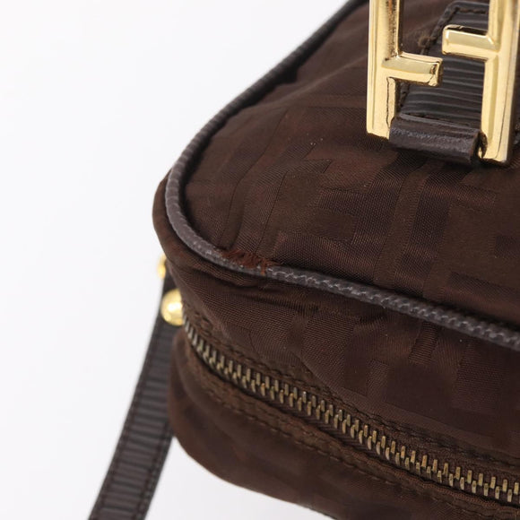 FENDI Zucca Canvas Hand Bag 2way Brown Gold Tone Auth mr2984A