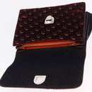Christian Dior Oblique Diorama Hand Bag Velor 2way Red Silver Auth mr2986V-18