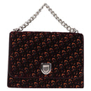 Christian Dior Oblique Diorama Hand Bag Velor 2way Red Silver Auth mr2986V-2