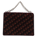 Christian Dior Oblique Diorama Hand Bag Velor 2way Red Silver Auth mr2986V-3