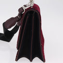 Christian Dior Oblique Diorama Hand Bag Velor 2way Red Silver Auth mr2986V-4