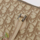 Christian Dior Trotter Floral Hand Bag PVC Beige Silver Auth mr2988V-11