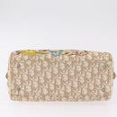Christian Dior Trotter Floral Hand Bag PVC Beige Silver Auth mr2988V-13