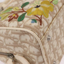 Christian Dior Trotter Floral Hand Bag PVC Beige Silver Auth mr2988V-14