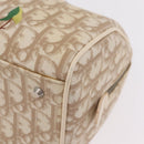 Christian Dior Trotter Floral Hand Bag PVC Beige Silver Auth mr2988V-15