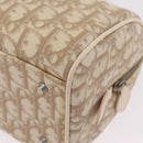 Christian Dior Trotter Floral Hand Bag PVC Beige Silver Auth mr2988V-17