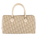 Christian Dior Trotter Floral Hand Bag PVC Beige Silver Auth mr2988V-3