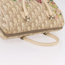 Christian Dior Trotter Floral Hand Bag PVC Beige Silver Auth mr2988V-8