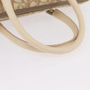 Christian Dior Trotter Floral Hand Bag PVC Beige Silver Auth mr2988V-9