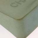 CHANEL Tote Bag Rubber Khaki Silver CC Auth mr2989-13