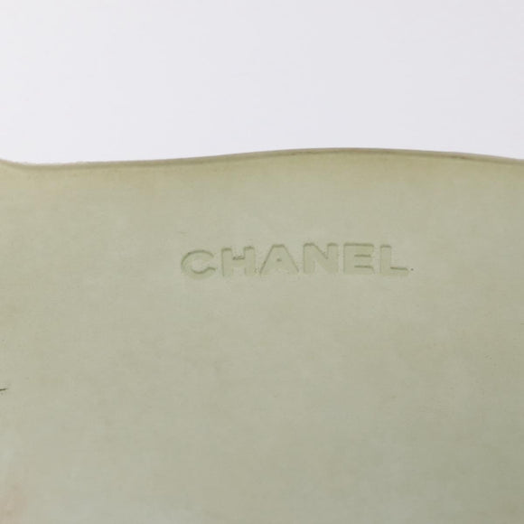 CHANEL Tote Bag Rubber Khaki Silver CC Auth mr2989