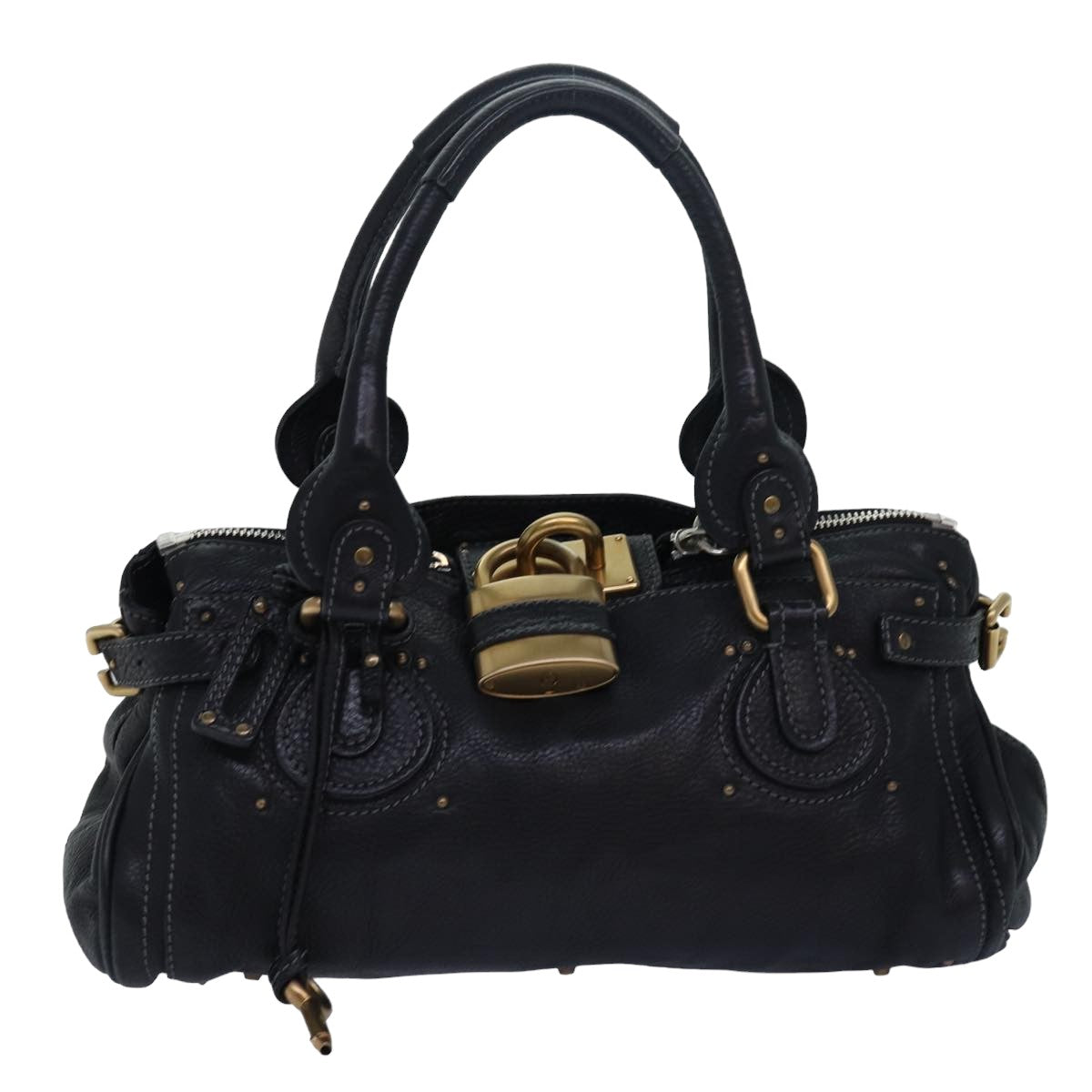 Chloe Paddington Hand Bag Leather Black Auth mr299