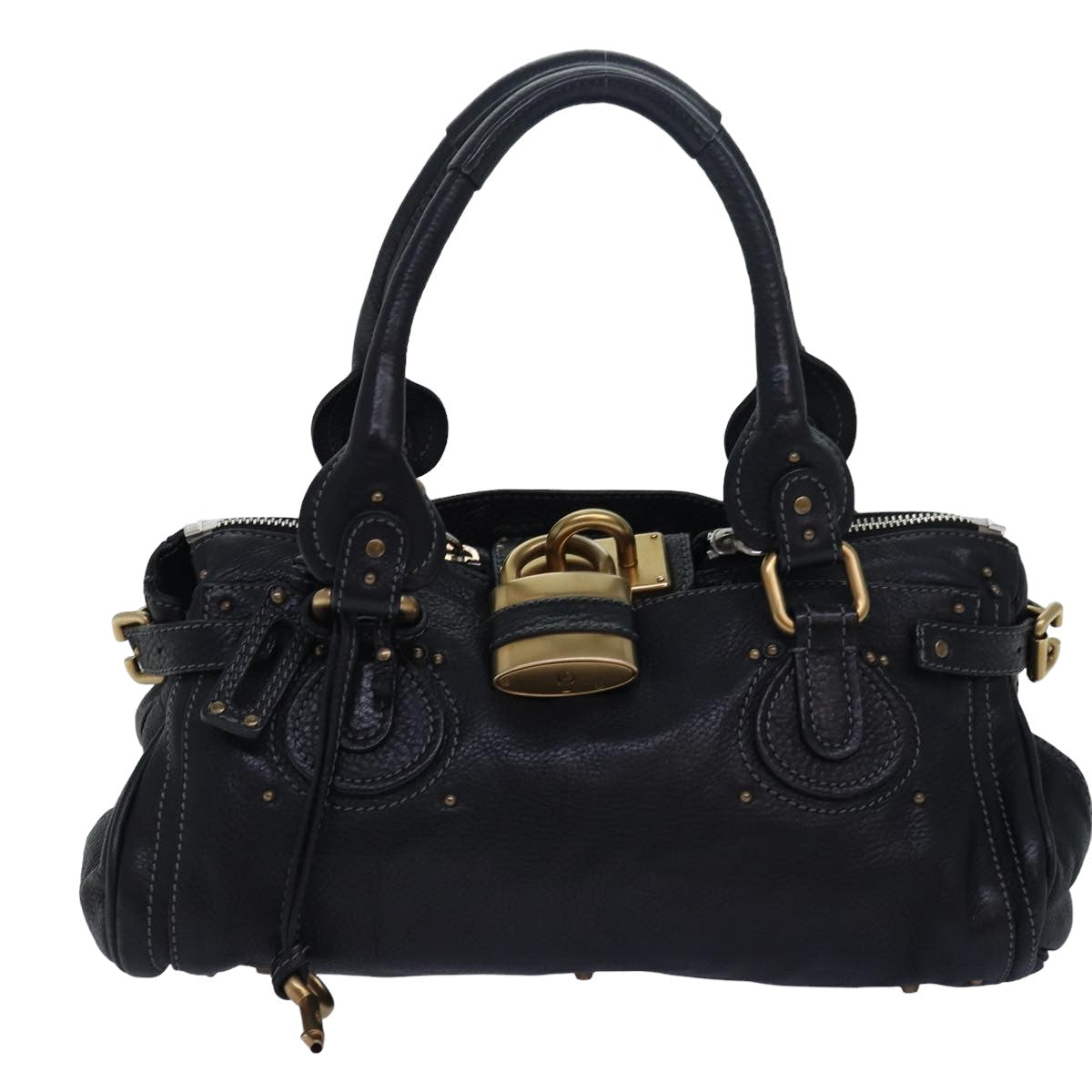 Chloe Paddington Hand Bag Leather Black Auth mr299