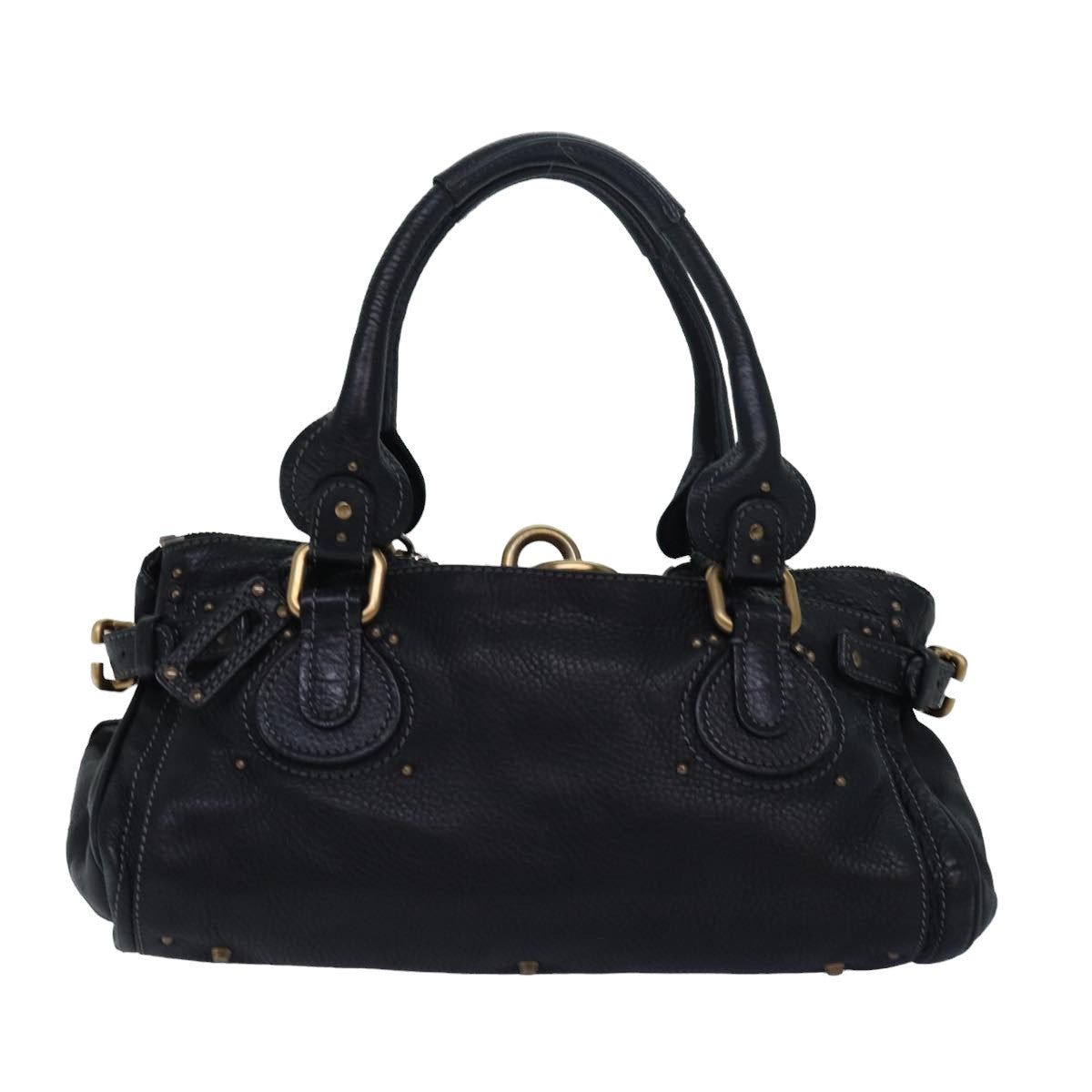 Chloe Paddington Hand Bag Leather Black Auth mr299 - 0