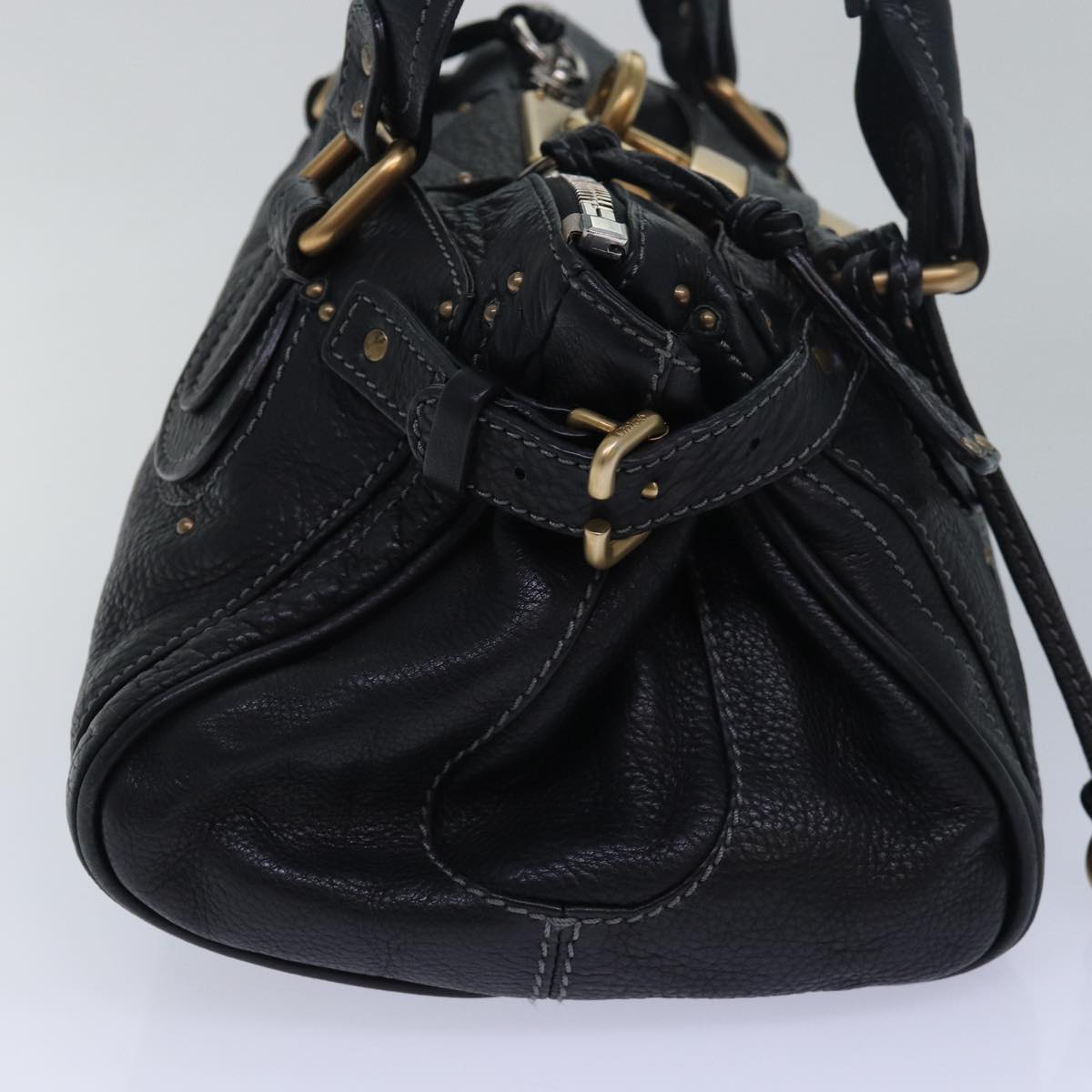 Chloe Paddington Hand Bag Leather Black Auth mr299