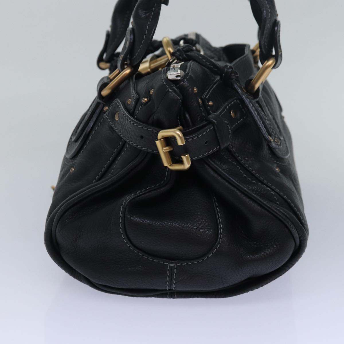 Chloe Paddington Hand Bag Leather Black Auth mr299