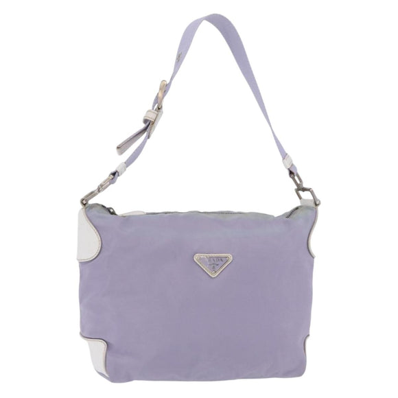 PRADA Shoulder Bag Nylon Purple Silver Auth mr2990
