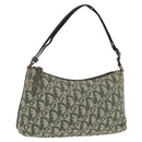 Christian Dior Trotter Canvas Accessory Pouch Khaki Silver Auth mr2991V-1
