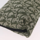 Christian Dior Trotter Canvas Accessory Pouch Khaki Silver Auth mr2991V-14