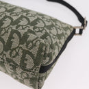 Christian Dior Trotter Canvas Accessory Pouch Khaki Silver Auth mr2991V-15