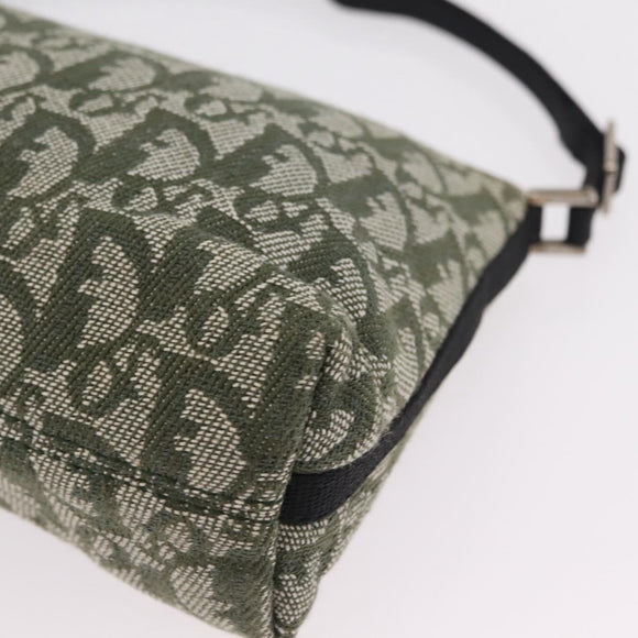 Christian Dior Trotter Canvas Accessory Pouch Khaki Silver Auth mr2991V