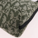 Christian Dior Trotter Canvas Accessory Pouch Khaki Silver Auth mr2991V-17