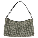 Christian Dior Trotter Canvas Accessory Pouch Khaki Silver Auth mr2991V-13