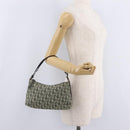 Christian Dior Trotter Canvas Accessory Pouch Khaki Silver Auth mr2991V-22