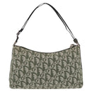 Christian Dior Trotter Canvas Accessory Pouch Khaki Silver Auth mr2991V-2