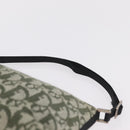Christian Dior Trotter Canvas Accessory Pouch Khaki Silver Auth mr2991V-8