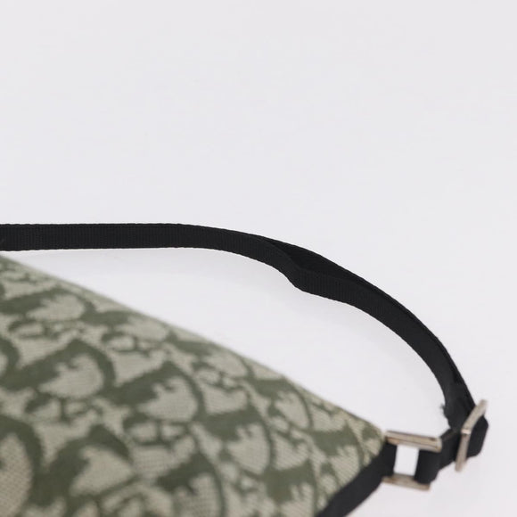 Christian Dior Trotter Canvas Accessory Pouch Khaki Silver Auth mr2991V