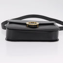 CELINE Hand Bag Leather 2way Black Gold Tone Auth mr2993-5