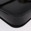 CELINE Hand Bag Leather 2way Black Gold Tone Auth mr2993-18