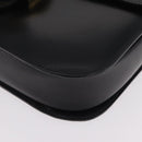 CELINE Hand Bag Leather 2way Black Gold Tone Auth mr2993-19
