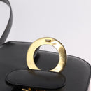 CELINE Hand Bag Leather 2way Black Gold Tone Auth mr2993-23