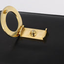 CELINE Hand Bag Leather 2way Black Gold Tone Auth mr2993-9