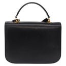 CELINE Hand Bag Leather 2way Black Gold Tone Auth mr2993-2