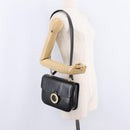 CELINE Hand Bag Leather 2way Black Gold Tone Auth mr2993-33