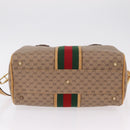 GUCCI Micro GG Web Sherry Line Hand Bag PVC 2way Beige 002 58 4422 Auth mr2994-7