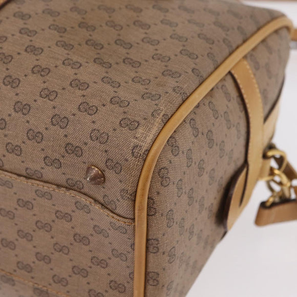 GUCCI Micro GG Web Sherry Line Hand Bag PVC 2way Beige 002 58 4422 Auth mr2994