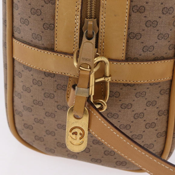 GUCCI Micro GG Web Sherry Line Hand Bag PVC 2way Beige 002 58 4422 Auth mr2994
