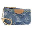 LOUIS VUITTON Monogram Denim Pochette Cles Coin Purse Blue M82961 Auth mr2995V-1