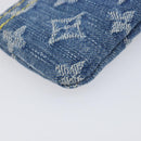 LOUIS VUITTON Monogram Denim Pochette Cles Coin Purse Blue M82961 Auth mr2995V-16
