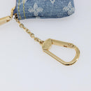 LOUIS VUITTON Monogram Denim Pochette Cles Coin Purse Blue M82961 Auth mr2995V-8