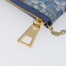 LOUIS VUITTON Monogram Denim Pochette Cles Coin Purse Blue M82961 Auth mr2995V-9