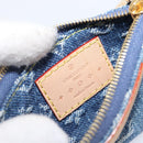 LOUIS VUITTON Monogram Denim Pochette Cles Coin Purse Blue M82961 Auth mr2995V-10