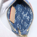 LOUIS VUITTON Monogram Denim Pochette Cles Coin Purse Blue M82961 Auth mr2995V-11