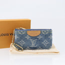LOUIS VUITTON Monogram Denim Pochette Cles Coin Purse Blue M82961 Auth mr2995V-12